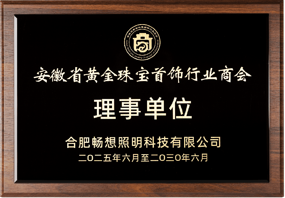 畅想照明当选安徽省黄金珠宝首饰行业商会第四届理事单位