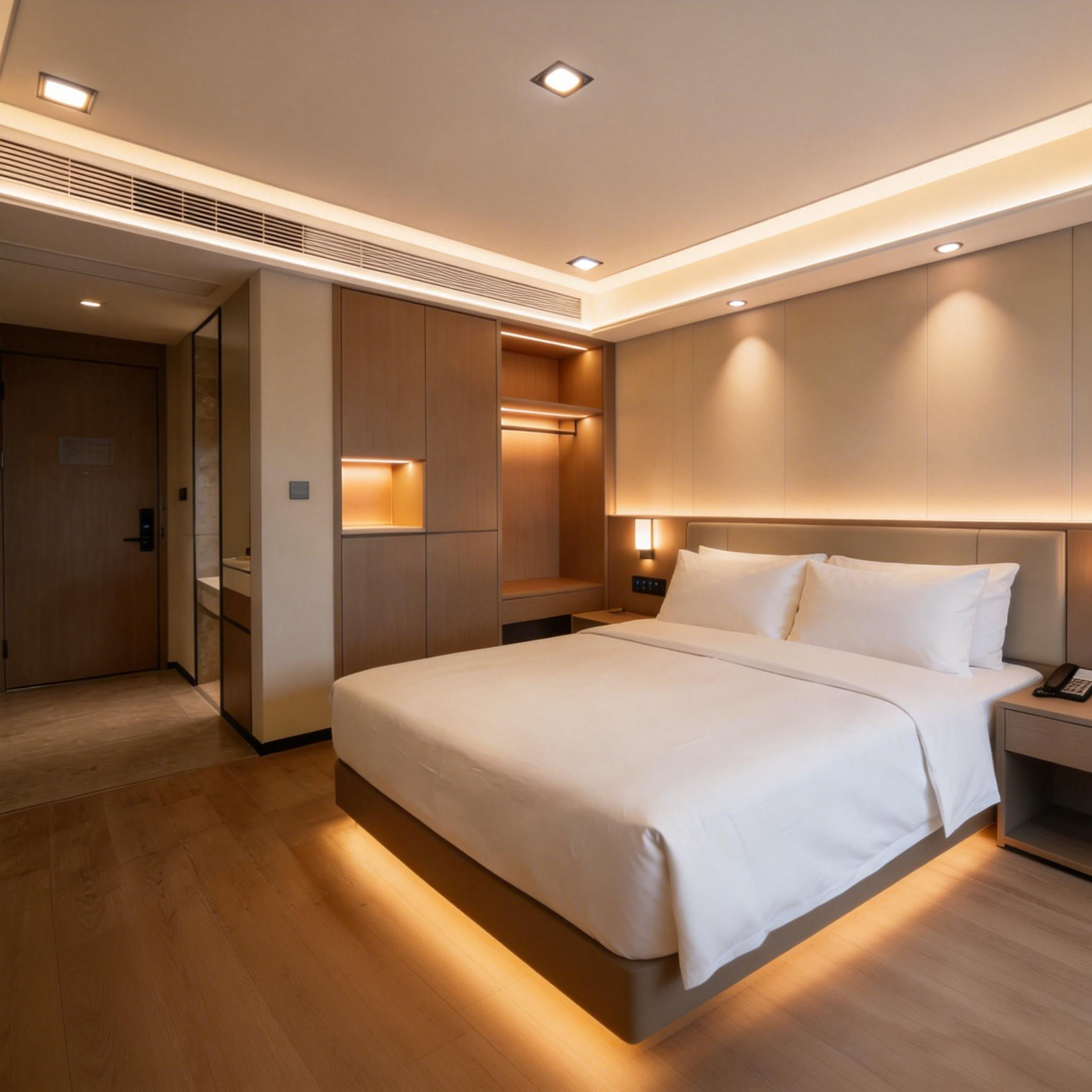 现代风酒店的灯光就这样装