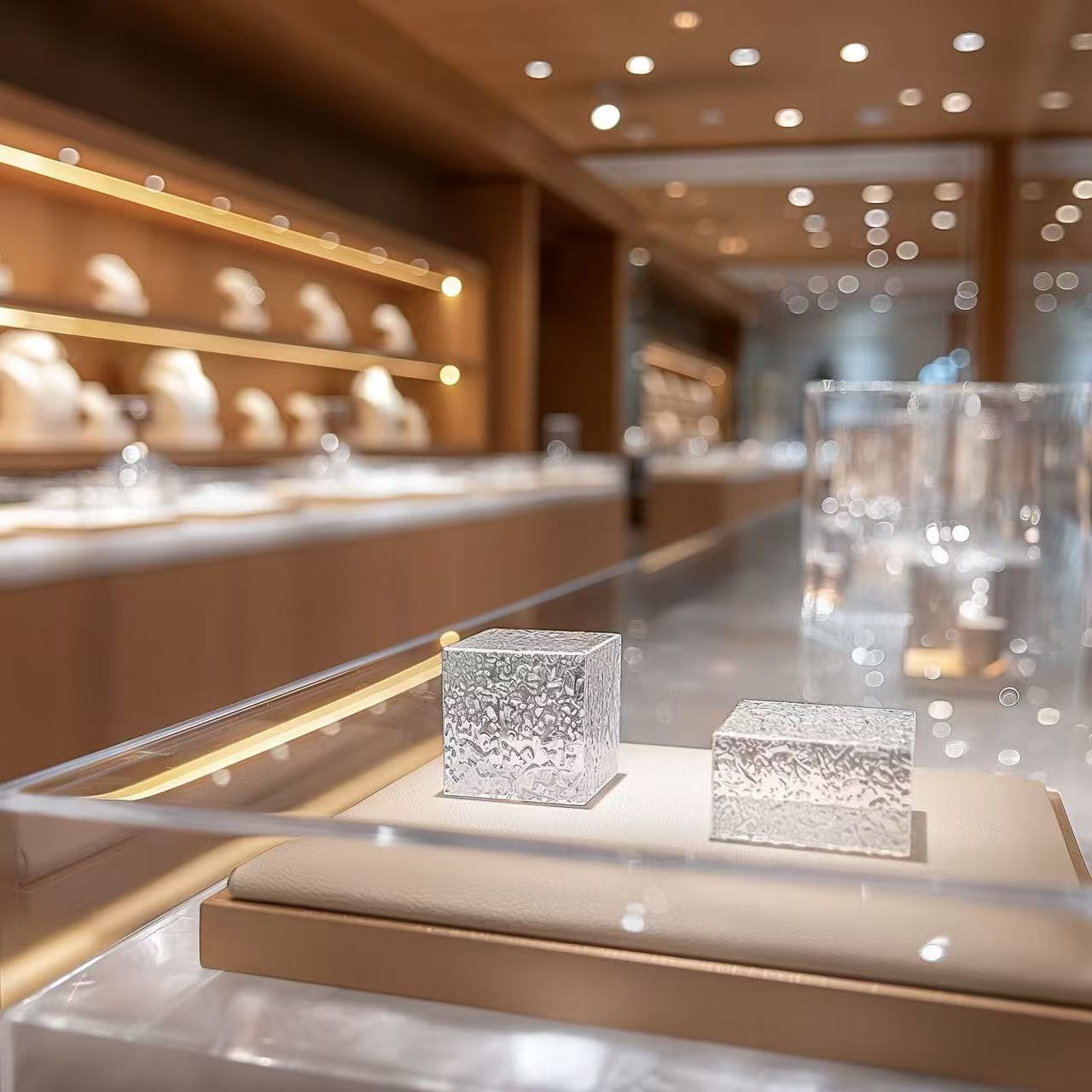 珠宝店玻璃展柜这样打光，顾客一眼心动！