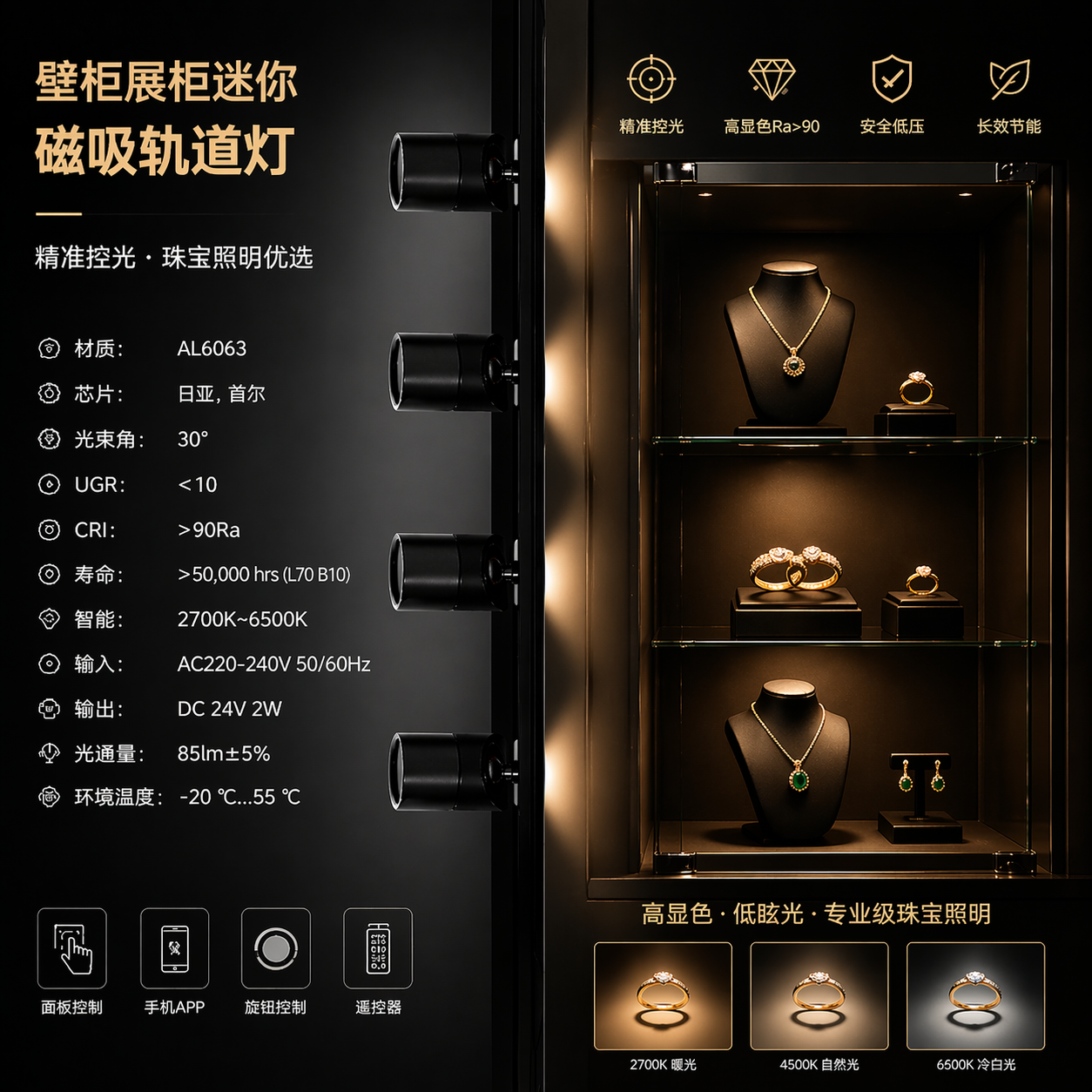 RAIL 星轨 16  壁柜展柜磁吸轨道灯